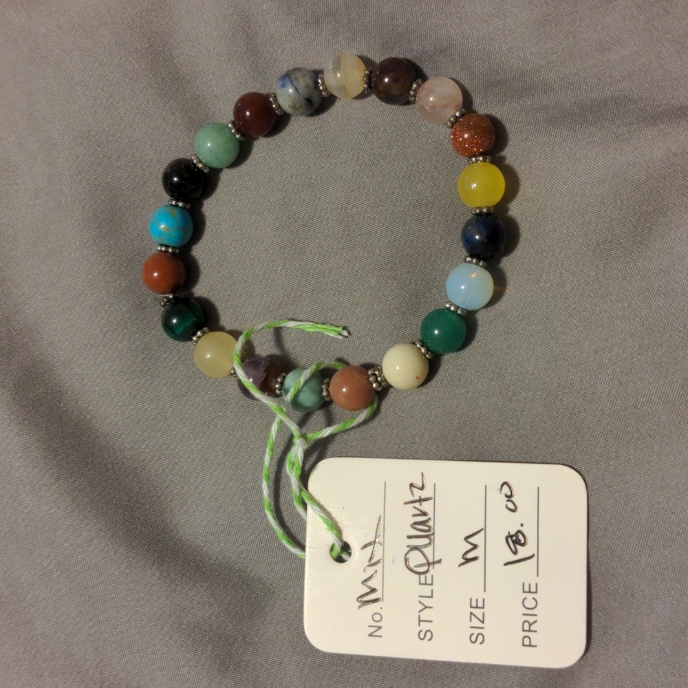 Beaded quartz bracelet